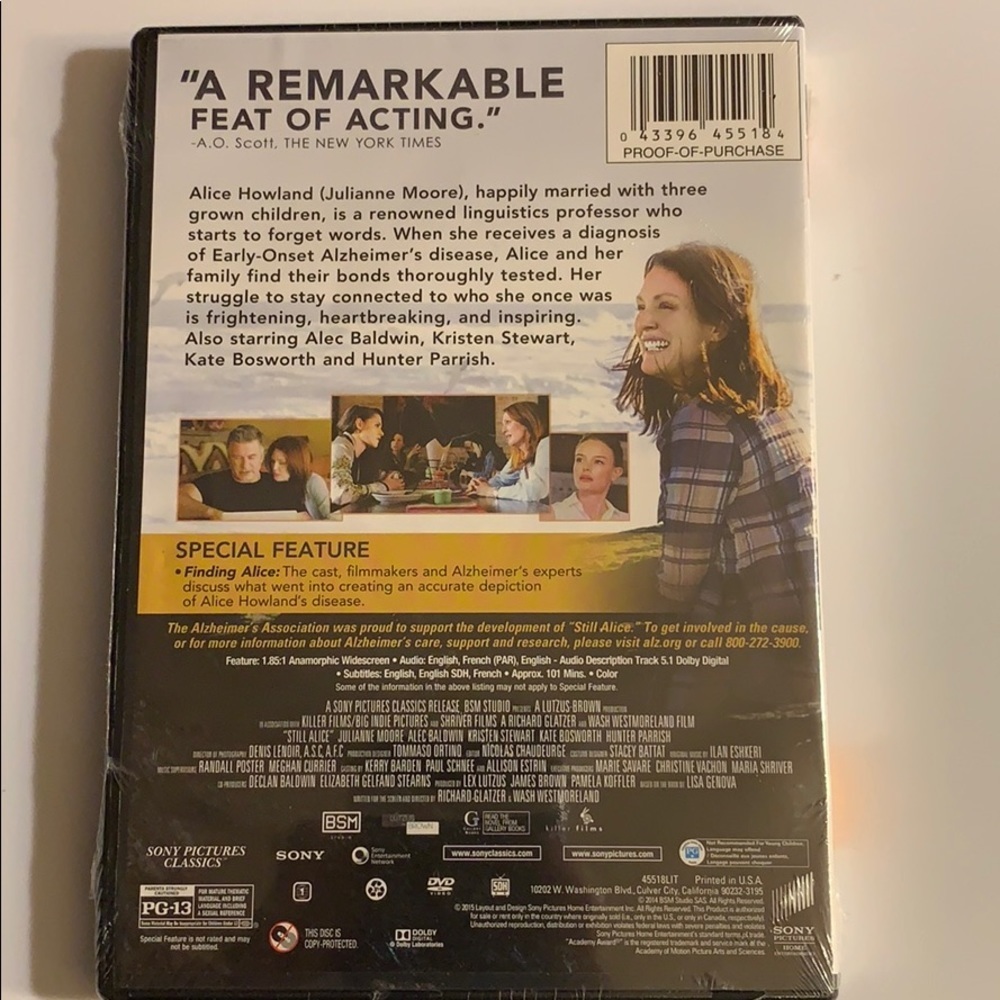 Still Alice dvd w/ Oscar winner Juliane Moore. - Picture 2 of 2